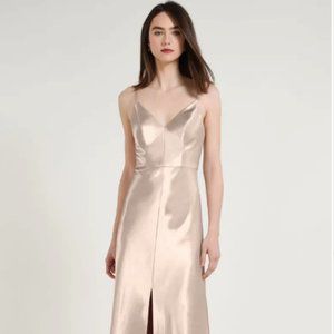 Jenny Yoo Satin "Dina" Dress in Petal